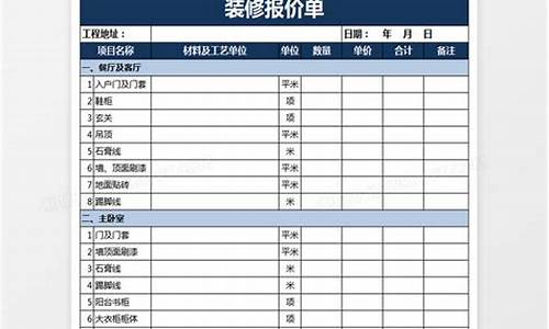 装修报价单表格模板